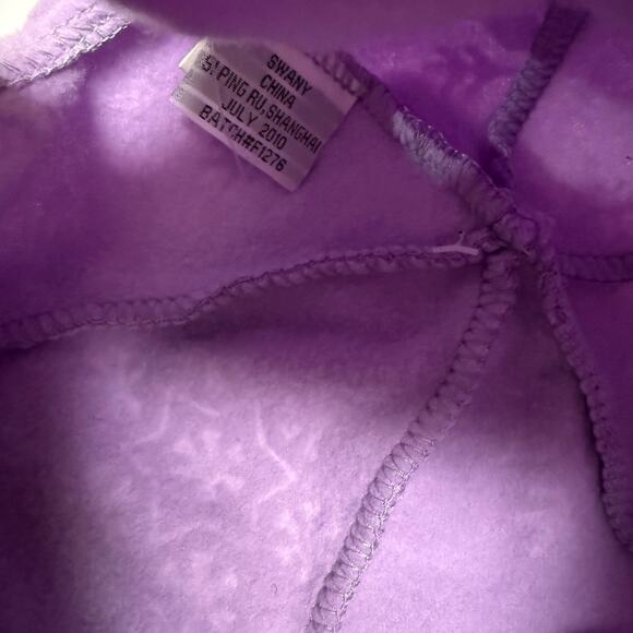 Swany Girls Hat 3 4 5 6 Fleece Beanie Purple Embossed Finger Paints NEW - Picture 6 of 7